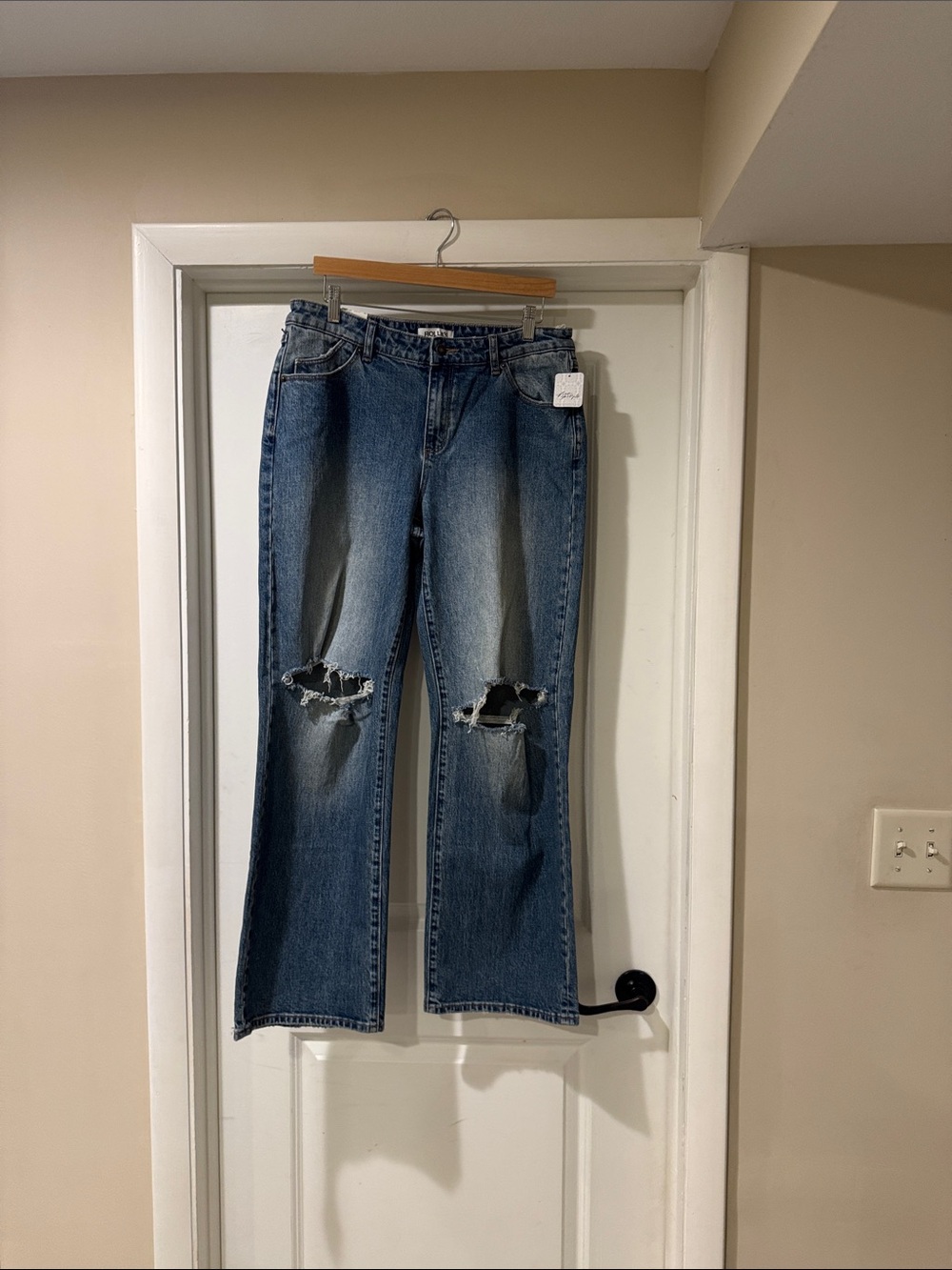 Free People Rolla’s Distressed Low Relaxed Straight Jeans